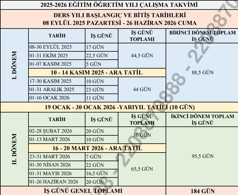Kasım Ayı Ara Tatili ve Planlanan Tarihleri