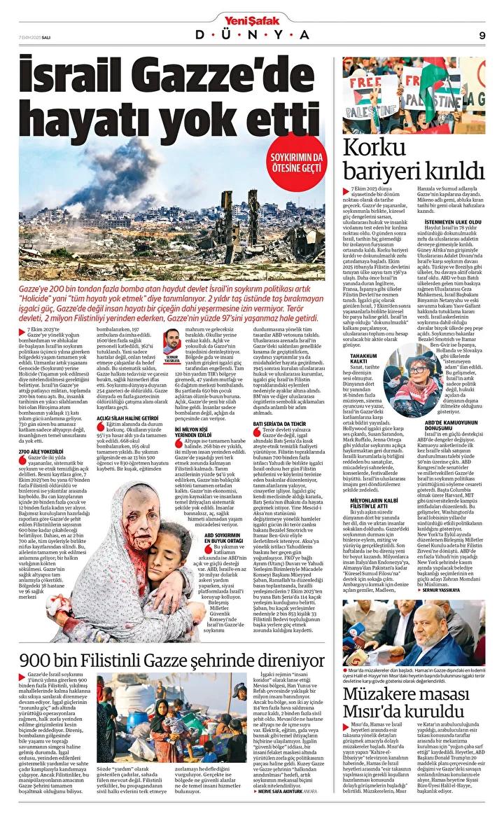 07 Ekim 2025 Güncel Gazete Manşetleri ve Öne Çıkanlar