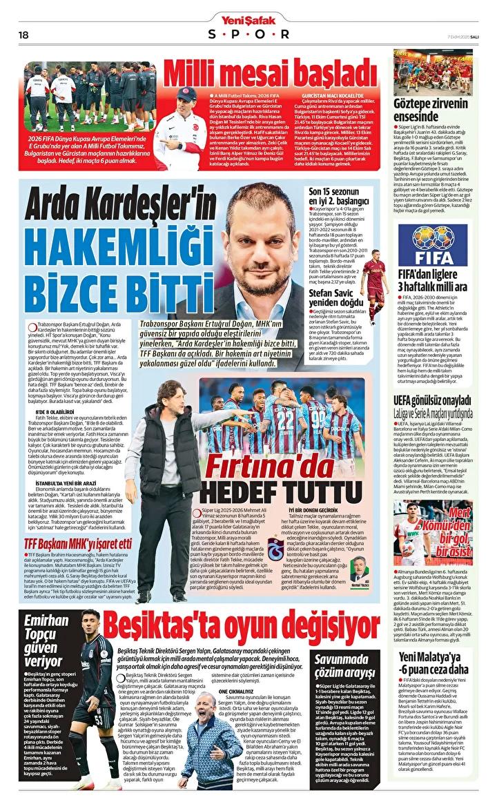 07 Ekim 2025 Güncel Gazete Manşetleri ve Öne Çıkanlar