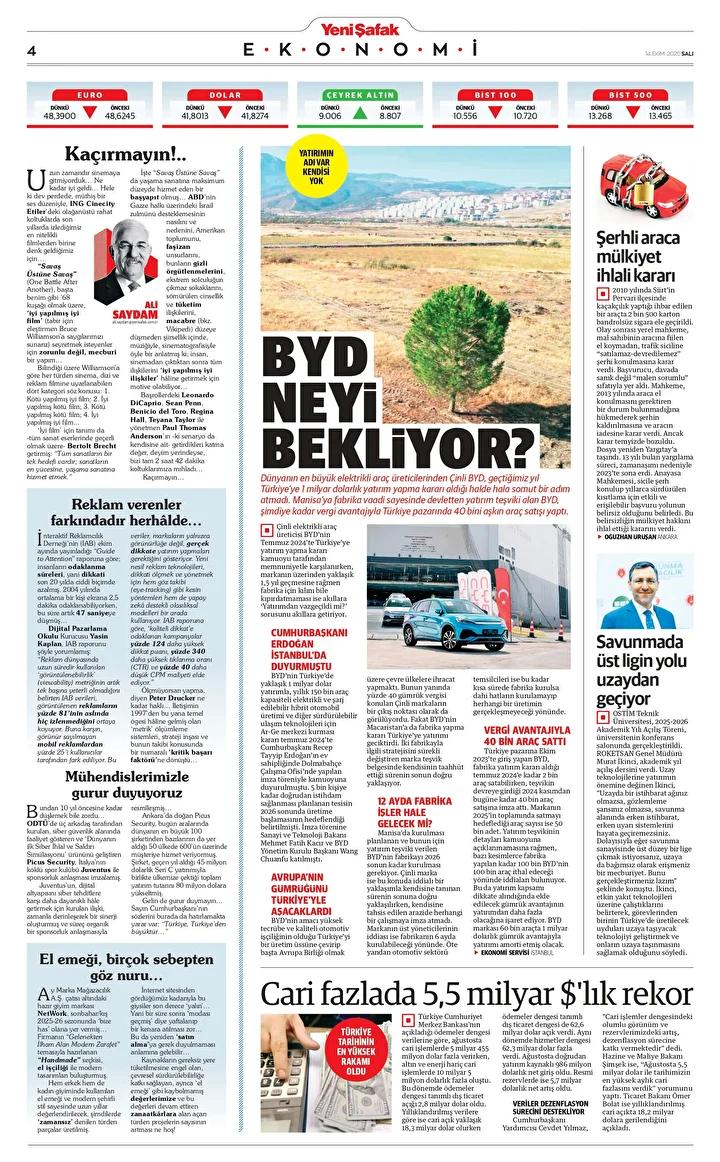 14 Ekim 2025 Gazetesi Manşetleri ve Güncel Haberler