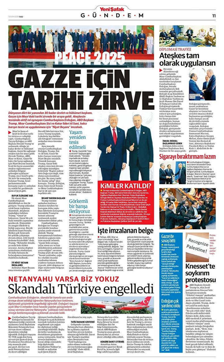 14 Ekim 2025 Gazetesi Manşetleri ve Güncel Haberler