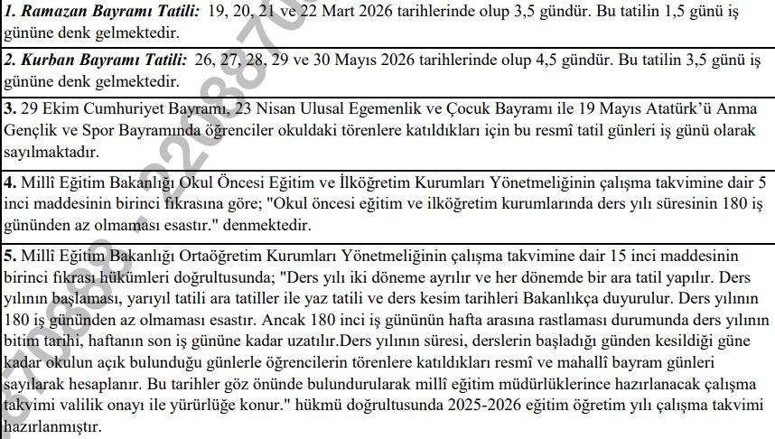 Diğer Önemli Resmi Tatil Günleri