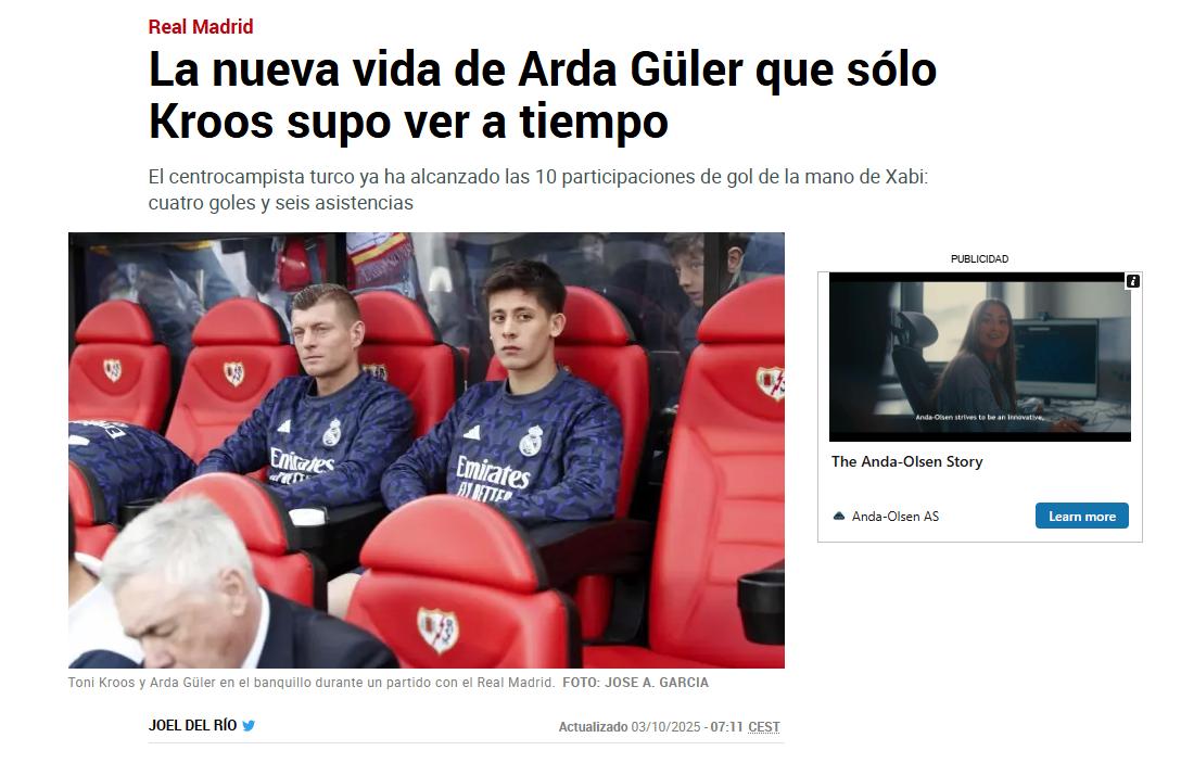 Arda Güler'in Yükselişi ve Real Madrid'deki Yolculuğu İspanyol Basınına Yansıdı