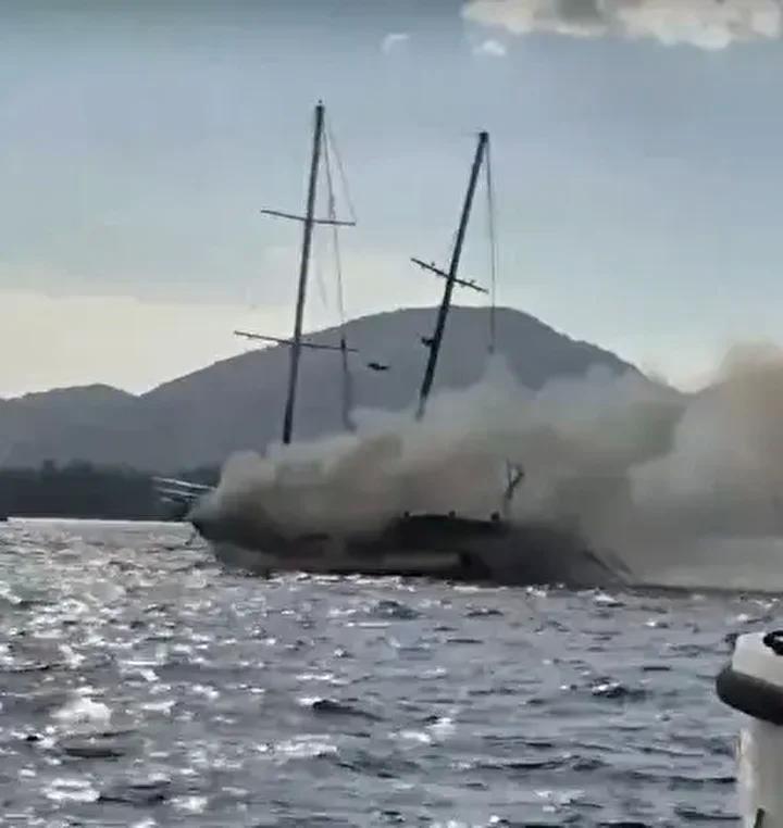 Denizde Yangın Panik Anları ve Kurtarma Çabaları