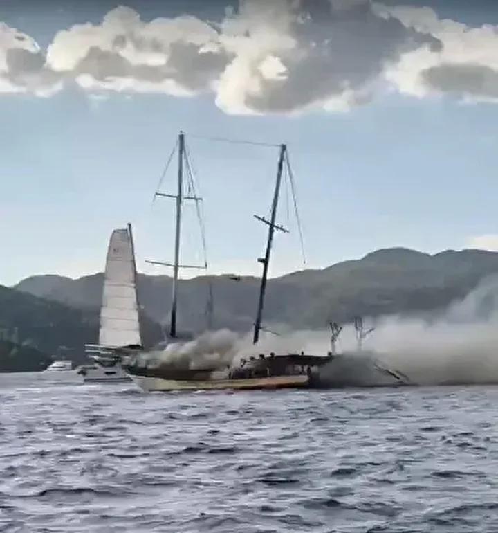 Denizde Yangın Panik Anları ve Kurtarma Çabaları