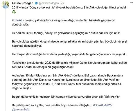 Emine Erdoğan'dan Sıfır Atık ve Çevre İçin Tarihi Düzenleme Haberi