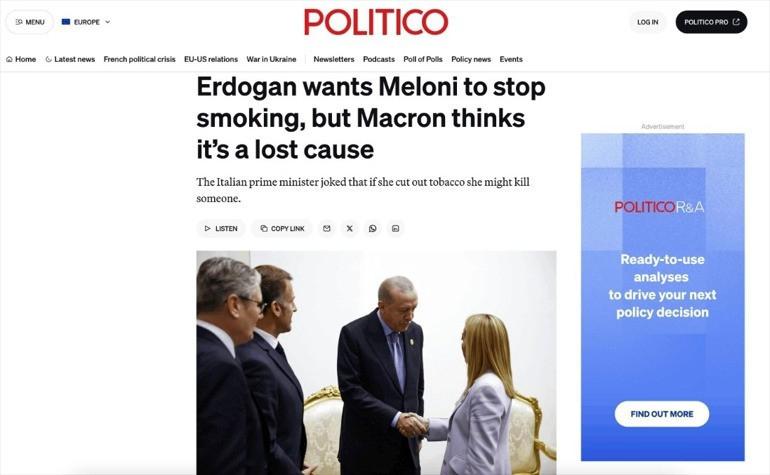 Dünya Medyasında Erdoğan ve Meloni’nin Diyaloğu