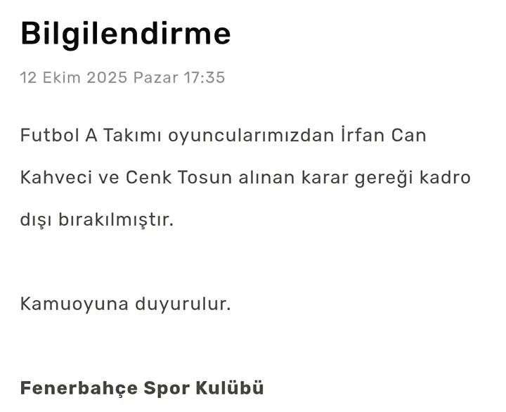 Fenerbahçe'de Dışa Aktarılan Kadro Gelişmeleri ve Ülke Gündemini Sarsan Sosyal Medya Paylaşımı