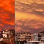 Fethiye8217deki Gokyuzunde Goz Kamastirici Mammatus Bulutlari