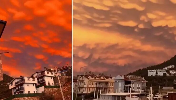 Fethiye’deki Gökyüzünde Göz Kamaştırıcı Mammatus Bulutları