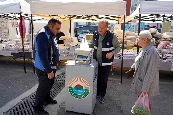 İlkadım'da Güvenli Alışveriş İçin Belediye Tartısı Uygulaması Başladı
