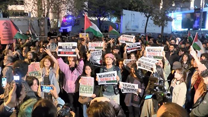 İsrail Karşıtı Protesto Eylemi Beşiktaş'ta Gerçekleştirildi
