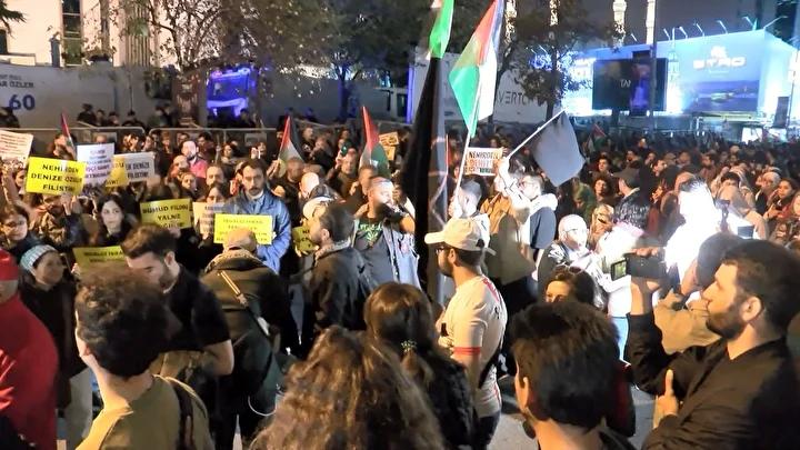 İsrail Karşıtı Protesto Eylemi Beşiktaş'ta Gerçekleştirildi