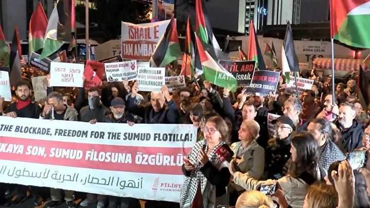 İsrail Karşıtı Protesto Eylemi Beşiktaş'ta Gerçekleştirildi