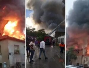 İzmir Bornova’da İnşaat Malzemeleri Depo Yangını Paniği