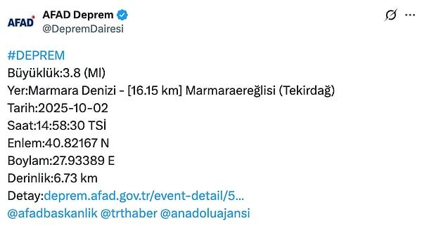 Marmara Bölgesinde Son Depremler ve Güncel Bilgiler