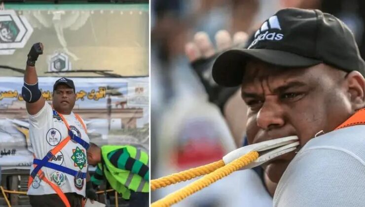 Mısırlı Güreşçinin Olağanüstü Dorse Çekiş Rekoru Başarısı