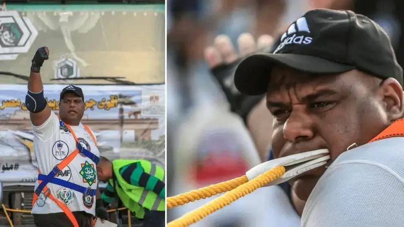 Mısırlı Güreşçinin Olağanüstü Dorse Çekiş Rekoru Başarısı