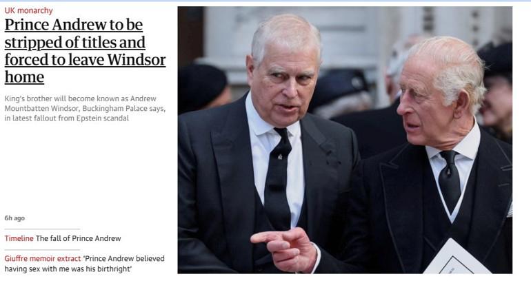 Prens Andrew'un Ünvanları ve Kraliyet Statüsü Resmi Olarak Kaldırıldı 6 İngiltere Medyası ve Kraliyet Ailesinin Kararı