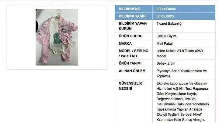 Ticaret Bakanlığı Güvensiz Ürünler Listesini Güncelledi: Bebek Çantası Toplatıldı