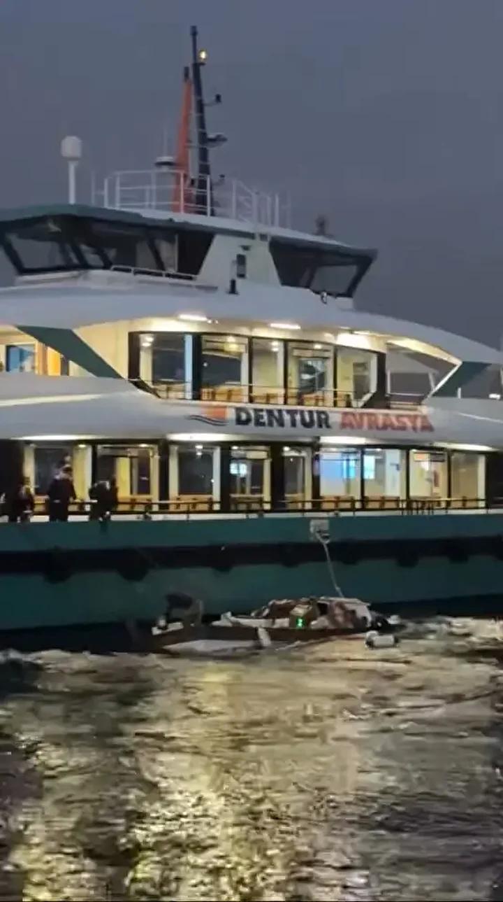 Üsküdar'da Motor ve Balıkçı Teknesi Çarpışması: Kazadan Buzdolabı Güvenli Şekilde Atlattı