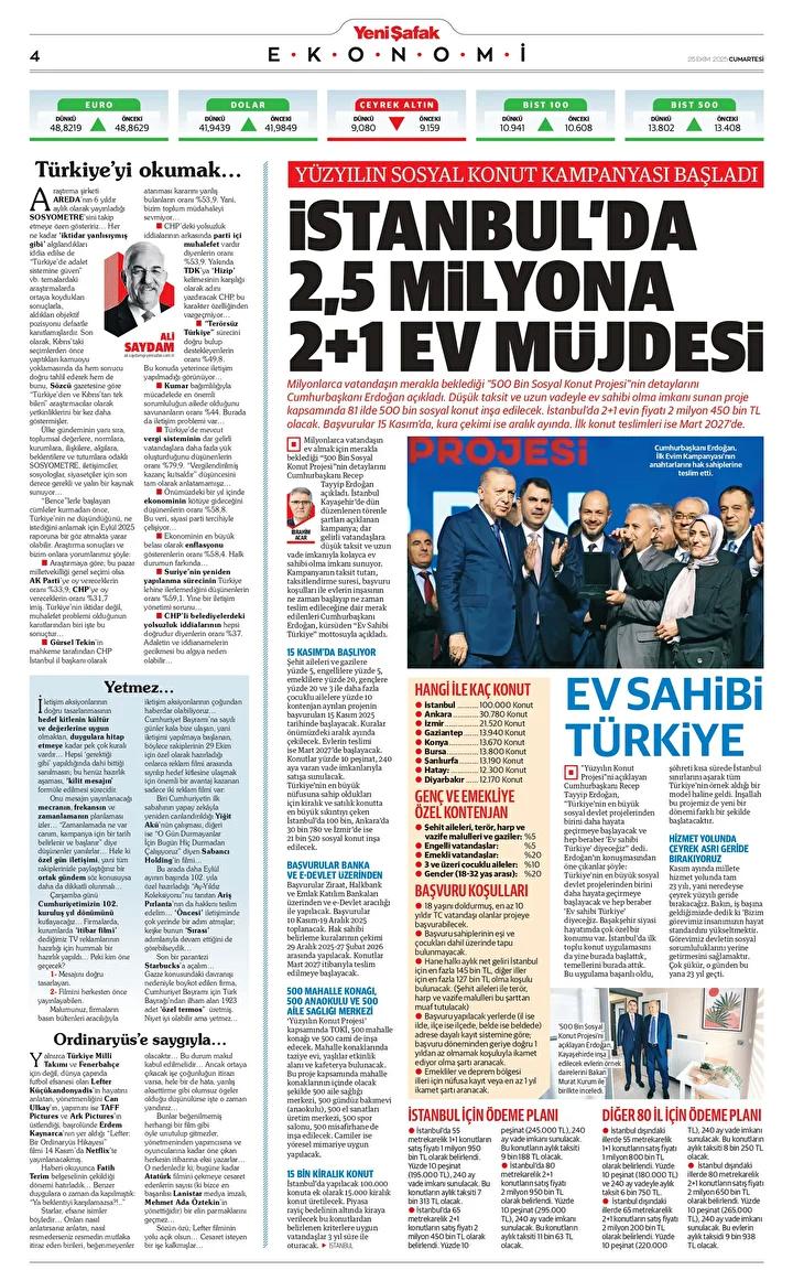 YENİ ŞAFAK HABERLERİ: Sosyal Konutlar, Uluslararası İstihbarat ve Galatasaray'ın Hedefleri 2 YENİ ŞAFAK HABERLERİ: Sosyal Konutlar, Uluslararası İstihbarat ve Galatasaray'ın Hedefleri