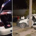 Aksaray8217da Kaza Elektrik Diregine Carpan Otomobilde 2 Yarali