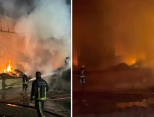 Aksu’daki Meyve ve Sebze Paketleme Fabrikasında Korkutan Yangın Gelişmesi