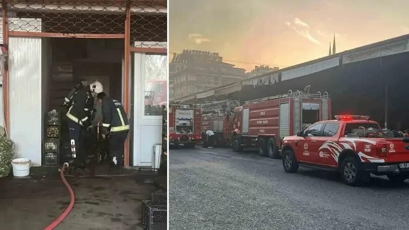 Alanya’daki Sebze ve Meyve Halinde Görülen Yangın Olayı