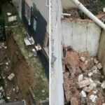 Arnavutkoy8217de Istinat Duvari Coktu Olay Aninda Cevredeki Binalarda Hasar Olustu