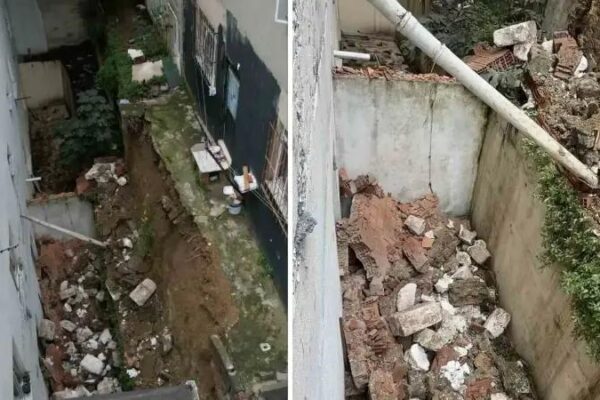 Arnavutköy’de İstinat Duvarı Çöktü: Olay Anında Çevredeki Binalarda Hasar Oluştu