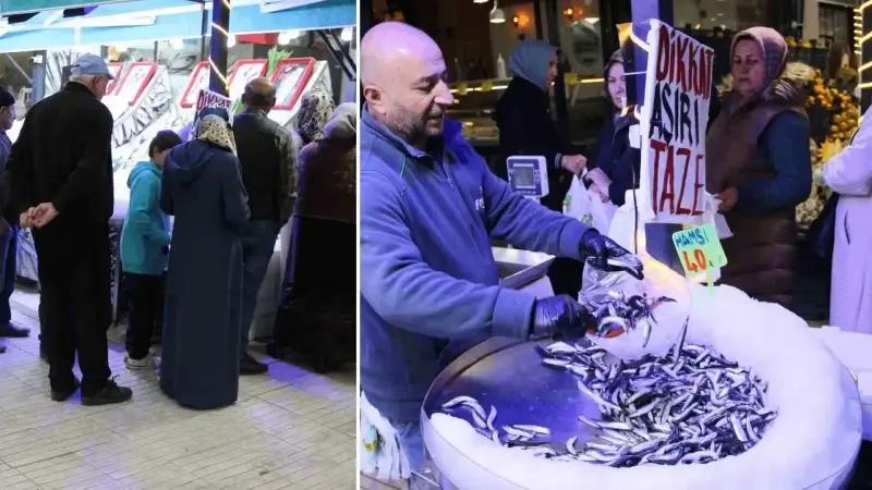 Çorum’da Balıkseverler Uygun Fiyatlı Hamsi İçin Kuyrukta Buluştu