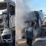 Gaziantep8217te Beton Mikseri Yangini Guvenlik Kameralarina Yansidi