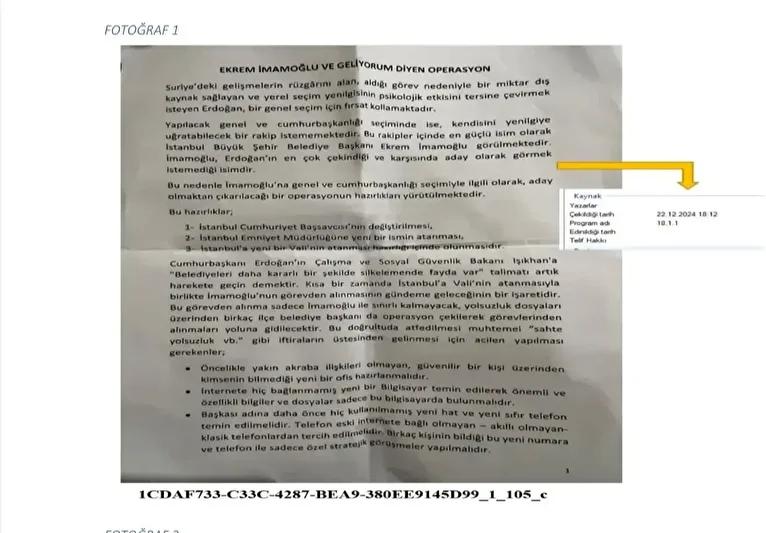 İmamoğlu'nun Danışmanına Ait Cep Telefonundaki Şoke Edici Casusluk Belgesi