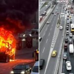 Is Makinesinde Meydana Gelen Yangin Olayi guvenlik Kameralarina Yansidi