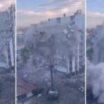 Kahramanmaras Depremi Sonrasi Guvenligin Saglanmasi Icin Yapilan Kontrollu Yikim Sirasinda Bina