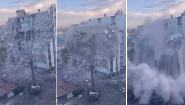 Kahramanmaraş Depremi Sonrası Güvenliğin Sağlanması İçin Yapılan Kontrollü Yıkım Sırasında Bina Çöktü