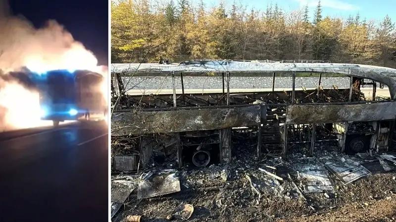 Karabük’te Yolcu Otobüsü Motor Bölümünde Yangın Çıktı