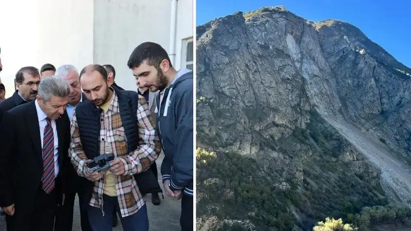 Kaya Parçaları Yamaçtan Koparak Nehri Düşürdü ve Bölge Güvenlik İncelemeleri Başlattı