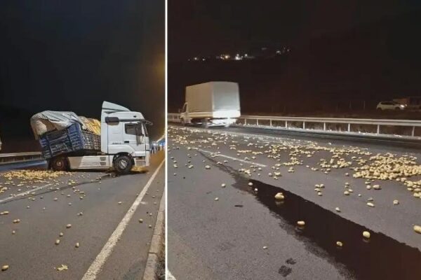 Kayseri Yolunda Patates Yüklü Tırın Kaza Anı ve Sonrası