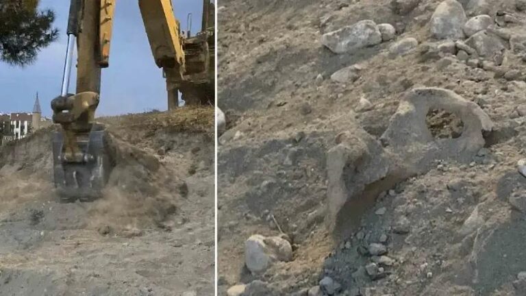 Kazi Calismasi Sirasinda Eski Mezarlarin Kemikleri Gun yuzune Cikti