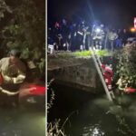 Kopruden Dusen Motosiklet Surucusu Kurtarildi