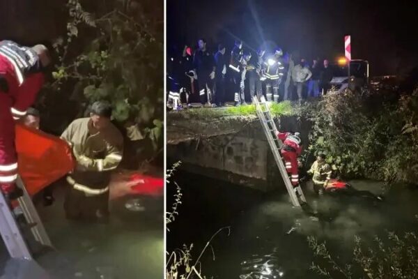 Köprüden Düşen Motosiklet Sürücüsü Kurtarıldı