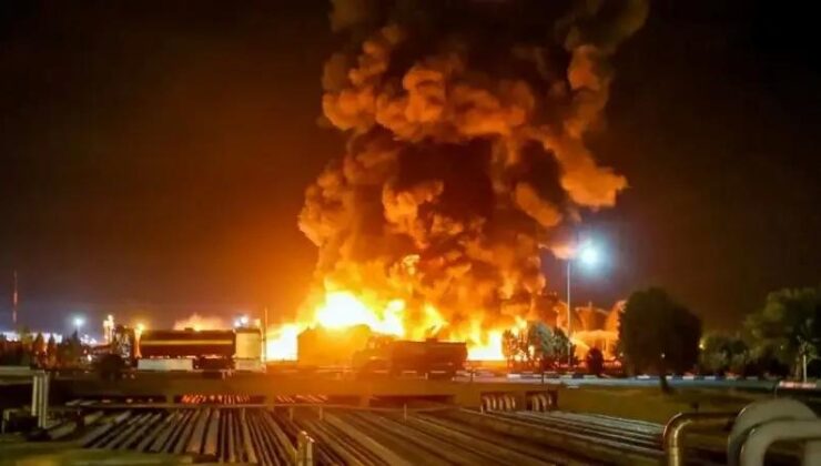 Şiraz’daki LPG Atölyesinde Büyük Yangın ve Patlamalar Kameralara Yansıdı