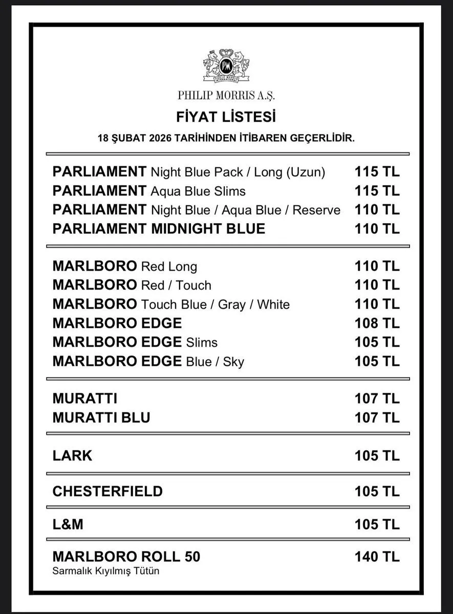 güncel sigara fiyatları listesi 2026